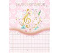 Cahier de Musique avec Portée & Carreaux - Cahier de Musique pour Enfants et Débutants: Papier à musique double portée + lignes carreaux - idéal pour école et solfège