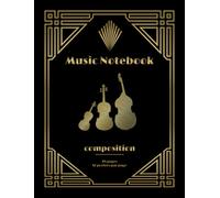 Cahier de Musique Noir - 48 Pages de Portées - Modèle Instruments à Cordes (Violon, Alto, Violoncelle, Contrebasse): Music Manuscript Book Black - 48 ... Edition (Violin, Viola, Cello, Double Bass)