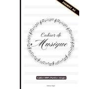 Cahier de musique petit format A5 de portée musicale (15x23cm) -100 Pages -10 Portées: Petit cahier de musique avec portée, élégant et pratique, idéal ... a5 compact pour le solfège et la composition