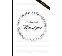 Cahier de musique petit format A5 de portée musicale: Petit cahier de partition élégant et pratique, idéal pour les élèves, enfants et professeurs. ... pour le solfège et la composition musicale.