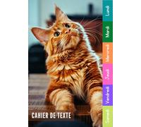 Cahier De Texte: 2025 2026 Chat Pour Étudiants CP, CE1, CE2, CM1, CM2, Collège Et Lycée Pratique Pour Toutes Les Matières