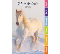 Cahier de Texte 2025 2026 Cheval: Carnet Devoirs et Leçons Pratique pour les Garçons et Filles en Primaire (CP, CE1, CE2, CM1, CM2) - Facile à ... avec Repère de Couleur pour les Jours