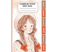 CAHIER DE TEXTE 2025-2026 FILLE: TOP MODEL - Girly- Pour fille en Primaire - Pour bien organiser et planifier votre année scolaire