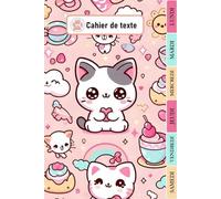 CAHIER DE TEXTE 2025-2026: Kawaii Chat pour enfant en Primaire - Intérieur en Couleurs - Pour bien organiser et planifier votre année scolaire