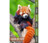 Cahier De Texte: 2025 2026 Panda Rouge Pour Étudiants CP, CE1, CE2, CM1, CM2, Collège Et Lycée Pour Une Année Scolaire Réussie