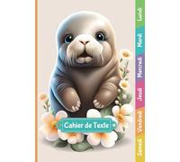 Cahier de texte: Jeux éducatifs | Intérieur couleur | CP, CE1, CE2, CM1, CM2 | Pour fille et garçon | Lignage Seyès | Format cahier 15x22 cm | Thème Bébés Animaux Kawaii - Phoque