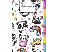 Cahier de texte kawaii 2026 2027: Panda | CP, CE1, CE2, CM1, CM2 | Intérieur en Couleurs - Pratique Pour Toutes Les Matières