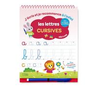 Cahier écriture cursive 5 ans - J’écris et je recommence à l’infini : Les lettres cursives - Lettres creuses, crayon magique effaçable inclus, ... attachées GS CP: Avec 1 crayon à encre