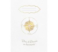 Cahier Islam musulmane - Journal spirituel A5 petits carreaux effet cuir blanc & doré - Foi, prière, étude islamique, science Coran, apprentissage, méditation & introspection - Vers Allah