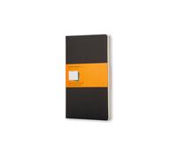 Quaderno Cahier Journal Moleskine large a righe nero. Black. Set da 3