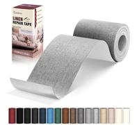 Cahomo Patches di Tessuto di Lino Autoadesive, 10x200 cm Tessuto Adesivo per Riparazioni, Toppe di Riparazione in Lino, per Divani, Sedili per Auto, Le Tende, Mobili - Grigio chiaro