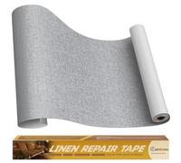Cahomo Patches di Tessuto di Lino Autoadesive, 40x230 cm Tessuto Adesivo per Riparazioni, Toppe di Riparazione in Lino, per Divani, Sedili per Auto, Le Tende, Mobili - Grigio