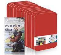 Cahomo Toppe autoadesive in nylon, 12 Pezzi 20X10 cm toppa adesiva per tessuti, Patch di Riparazione in Nylon, toppa di riparazione impermeabile, per piumino, tenda, sacco a pelo-Arancione
