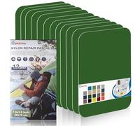 Cahomo Toppe autoadesive in nylon, 12 Pezzi 20X10 cm toppa adesiva per tessuti, Patch di Riparazione in Nylon, toppa di riparazione impermeabile, per piumino, tenda, sacco a pelo-Verde
