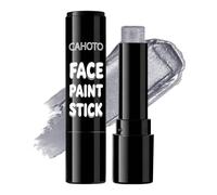 CAHOTO Stick di vernice per viso e corpo, argento metallizzato, a base di | Stick per trucco impermeabile, copertura completa, vegano, per Halloween, scheletro da pagliaccio, SFX, palcoscenico, 3,5 g