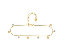 cai catena piede argento sterling 925 placcato oro giallo ciondolo tondo zirc...