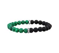 cai men Bracciale Elasticizzato Acciaio Inox Malachite Onice Verde Nero 21cm ...