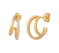 cai women creole a incastro argento 925 placcato oro doppio zircone donna NUO...