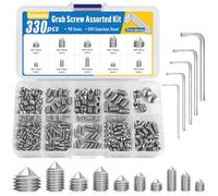 Caianwin Set di 330 viti a testa conica, M3, M4, M5, M6, M8, in acciaio inox, viti filettate con 5 chiavi inglesi per maniglia, supporto