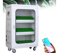 Caibendss Mobiletto di Ricarica per Telefono Cellulare Ricaricabile, Stazione di Ricarica Mobile per dispositivi da 12-60 Slot e Carrello portaoggetti, per Studenti, dipendenti e turisti 50slots