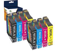 Caidi 603XL Cartucce Compatibili per Epson 603 XL per Expression Home XP-2100 XP-2150 XP-2155 XP-3100 XP-3150 XP-3155 XP-4150 Workforce WF-2810 WF-2820 WF-2830 WF-2840 WF-2845 WF-2870 (8 Pack)