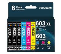 Caidi 6X 603 XL Compatibile con cartucce Epson 603 603XL Multipack per Epson Expression Home XP-2100 XP-2105 XP-3100 XP-3105 XP-4100 XP-4105, Epson Workforce WF-2810 WF-2830 WF-2835 WF-2850