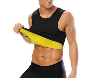 Caidi - Canottiera dimagrante da uomo, per la sudorazione e la perdita di peso, senza chiusura lampo, la combustione dei grassi, cintura addominale dimagrante XL Nero