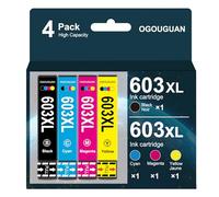 Caidi Compatibili Cartucce d'inchiostro per Epson 603XL 603 per Expression Home XP-3100 XP-4100 XP-2100 XP-2105 XP-3105 WF-2850 WF-2835 WF-2830 (Nero Ciano Magenta Giallo, 4-Pack)
