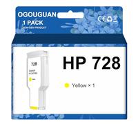 Caidi F9J65A Cartuccia d'inchiostro compatibile HP 728 130 ML per plotter di grandi dimensioni HP DesignJet T730 e T830 e testina di stampa HP 729 DesignJet (giallo)