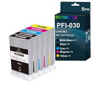 CAIDI PFI-030 PFI030 Cartuccia d'inchiostro compatibile PFI 030 per Canon imagePROGRAF TA20/TA30 con inchiostro pigmentato (1 Matte Black,1 Black,1 Ciano, 1 Magenta, 1Yellow)