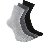 CaiDieNu Calzini con Dita Separate Uomo Calze Sportivi Cotone per scarpe da ginnastica e scarpe con le dita, 3/5 paia, EU 39-44