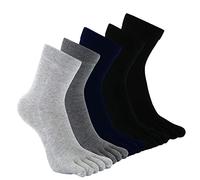 CaiDieNu Calzini con Dita Separate Uomo Calze Sportivi Cotone per scarpe da ginnastica e scarpe con le dita, 3/5 paia, EU 39-44