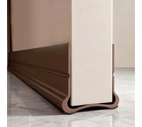 CAIEJSAEN 93 cm, paraspifferi per porte, in silicone, autoadesiva, per porta in vetro, profilo a U trasparente, ideale anche come protezione dal freddo (marrone)