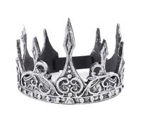 Caiguoer 1 corona medievale da re da uomo, accessorio per costume da festa di Halloween (argento)
