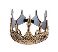 Caiguoer 1 corona medievale da re da uomo, corona da uomo, accessori per costume per feste di Halloween (oro)