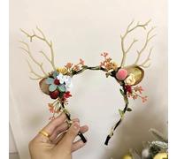 Caiguoer Christmas Headband Antlers headband Fiore Butterfly Headband per le donne (B)