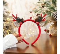 Caiguoer Christmas Headband Antlers headband Fiore Pineal headband per le donne (B)