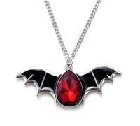 Caiguoer Collana gotica con ciondolo a forma di pipistrello scuro, con ciondolo a forma di vampiro, colore: nero/rosso, accessorio per Halloween per donne e ragazze, Misura unica, Metallo