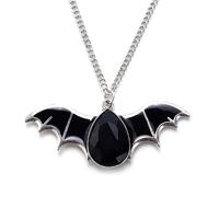 Caiguoer Collana gotica con ciondolo a forma di pipistrello scuro, con ciondolo a forma di vampiro, colore: nero/rosso, accessorio per Halloween per donne e ragazze, Misura unica, Metallo