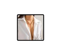 Caiguoer Collana punk girocollo con perline rotonde, accessorio per donne e ragazze (A)