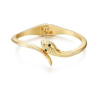 Caiguoer Gold Snake Braccialetto Regolabile per le Donne Emerald Eyes Snake Braccialetti