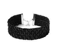 Caiguoer Gothic Choker Collana Handmade Grande Bead Collar Versatile Flannette Collana Halloween Accessori per Donne e Ragazze (A)