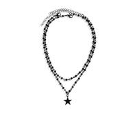 Caiguoer Gothic Lega Oscura Collana Punk Croce Stella Luna Pendente Collana Halloween Accessori per Donne e Ragazze (B)