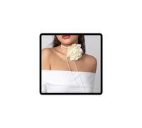 Caiguoer Gothic Tessuto Fiore Choker Collana Halloween Accessori per Donne e Ragazze (A)