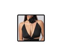 Caiguoer Gothic Tessuto Fiore Choker Collana Halloween Accessori per Donne e Ragazze (C)