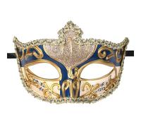 Caiguoer Maschera veneziana da uomo, per Halloween, carnevale, feste, serate, balli studenteschi, accessorio per costumi da bar (blu)