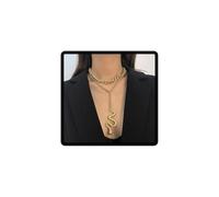 Caiguoer Punk Gold Snake Collana Doppio Strato Serpentine Collana Pendente Retro Snake Collar Collana Accessori per Donne e Ragazze
