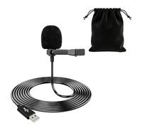 CAIHINIER Microfono USB Lavalier, USB Lavalier, condensatore omnidirezionale, microfono con cavo da 1,5 m, mini USB PC microfono per PC, laptop, podcast interviste, canti di rete e registrazione, Plug