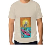 Caihoyu All Over Print T Shirt Regular Fit 3XL Skeleton Vacation, Vacanza Scheletro, S