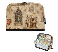 Caihoyu Astuccio per matite di grande capacità, organizer portatile per cancelleria, per ragazzi, asilo, cavaliere medievale e castello